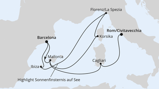 Weihnachtsreise nach Spanien & Italien ab Mallorca mit AIDAluna