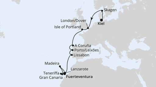 Silvesterreise nach Spanien & Gibraltar ab Mallorca mit AIDAluna